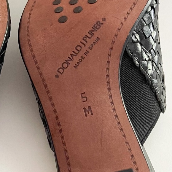 NWOT Donald J Pliner Lela Leather Woven Mule | Black - Picture 7 of 8